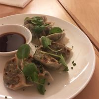 Spinach Gyoza (vegan) at Naifs in South East London
