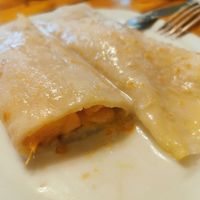 Vegan pancakes with mango and coconut cream and lime at Start-Up Coffee in Cat Ba