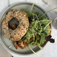 Tofu bagel with a lot of goodness  at Sunny Side Up - Westend in Frankfurt