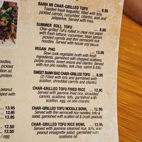 Menu at Sweet Basil in Beaumont