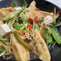 Singapore dumplings  at The Vegan Choice in Miami