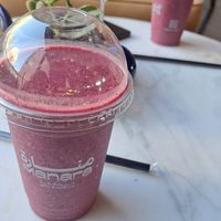 Blueberry smoothie at Manara Arts & Culture in Amman