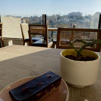 Raw vegan chocolate, peanut and date bar  at Manara Arts & Culture in Amman