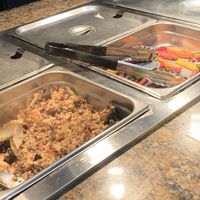 Vegan items at the hot bar  at Wild Roots Market in Felton