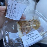 Vegan carrot cake - 10/10 and a vegan chocolate pudding made from tofu  at Wild Roots Market in Felton