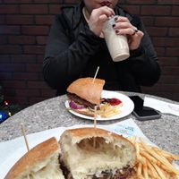 Shared 5lb burger with my wife at Gegen in Los Angeles