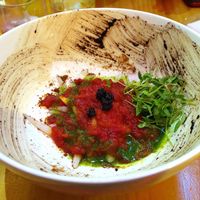 Noodles and tomatoes at China Chilcano in Washington