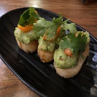 Vegan crispy rice with guacamole at JINYA Ramen Bar in Washington