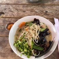 Vegan ramen with spice bomb on side  at Daikaya in Washington