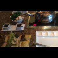 Vegan entree!! Got the Bourguignonne. Comes with gardein meats, veggies , and ravioli   at The Melting Pot in King Of Prussia