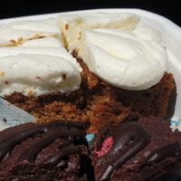 Carrot cake with mock cream cheese at Wilderflower & Wanderberries in Tamborine Mountain