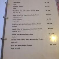 Menu at The Pier in Koh Yao Noi