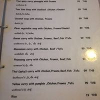 Menu at The Pier in Koh Yao Noi