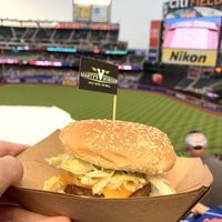Famous original burger at Marty's V Burger - Citi Field in New York City