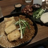 Satay tofu, fried rice and ‘duck’ pancakes  at Woo Tan Scran - Cloud Kitchen in Liverpool