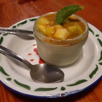 Dessert / Conconut cream pannacotta at Asian Army in Madrid