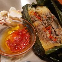 Main dish / Nasi bakar redang with jackfruit at Asian Army in Madrid