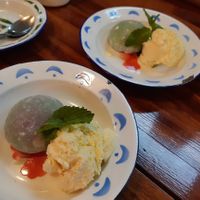 Dessert / Mochi (not listed in the menu) at Asian Army in Madrid