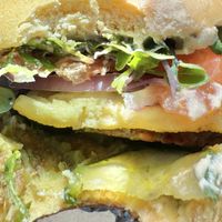 The Melvy - garden style.  at Cedar Street Bagel Company in Camas