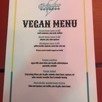 vegan specialised menu at El Camino Cantina in Moore Park