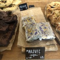 Clearly labeled vegan options   at Rebelbean Vlněna in Brno