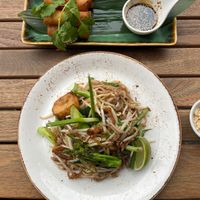 spring rolls & vegan pad Thai  at Busaba in Kingston Upon Thames