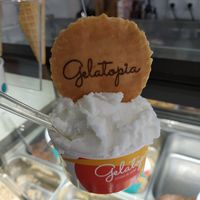 Helado de limón (vegan) at Gelatopia in Porto