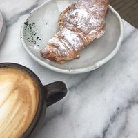 The coffee was beautiful with latte art- I simply already had a sip before taking the photo  at Mica Coffeebar in Haarlem