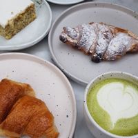 Croissants, Lemon Cake and Matcha at Mica Coffeebar in Haarlem