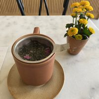 White paradise rose tea: mild and flowery taste  at Mica Coffeebar in Haarlem