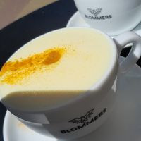 Golden latte at Mica Coffeebar in Haarlem