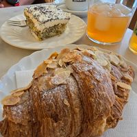 Almond croissant and lemon cake at Mica Coffeebar in Haarlem