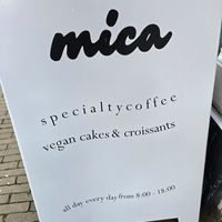 Street sign at Mica Coffeebar in Haarlem