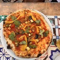 Vegetarian pizza without cheese   at Pizzeria Donna Stella in Amalfi