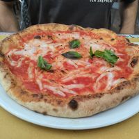 €15 margarita with a generous amount of basil haha at Pizzeria Donna Stella in Amalfi