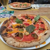 Ortolana pizza. How I wished for a little more veg at Pizzeria Donna Stella in Amalfi