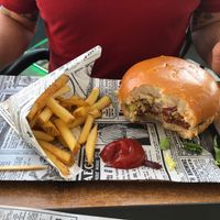 Beyond meat burger  at Lost World Restaurant in Lanzarote