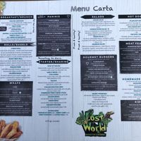 Menu! at Lost World Restaurant in Lanzarote