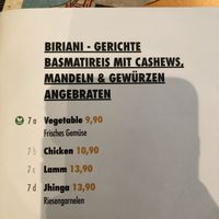 Menu at Mero Buddha Nepali Kitchen in Muenster