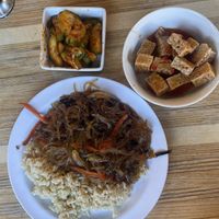 Sesame noodles with tofu and cucumber Kimchi   at Soo Bak Seoul Bowl in Albuquerque