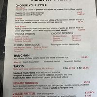 Updated vegan menu  at Soo Bak Seoul Bowl in Albuquerque