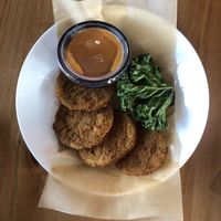 Fries green tomatoes  at Trend Urban Cafe in Stone Mountain