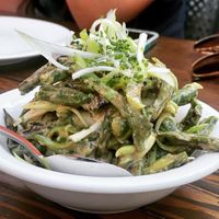 cool wax beans, fresh serrano chile, toasted hazelnuts, frenchie vinaigrette.  at Hippo in Los Angeles