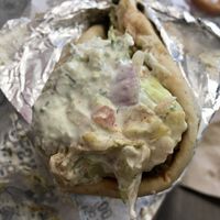 Vegan gyros wrap   at Odd Burger in Toronto