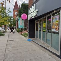 Outside at Odd Burger in Toronto