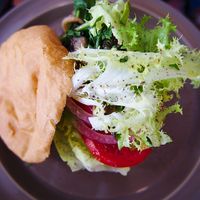 Vegan burger with home-grown, organic lettuce! at Yeungsang's Kitchen - 영상총각의키친 in Seoul