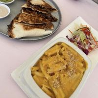 Mac and cheese, and enchilladas  at Plant Cafe in Cape Town