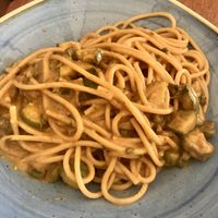 Spaghetti con salsa alla mandorla  at Lo Spuntino in Camogli