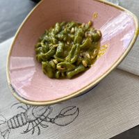 Fresh Herbs gnocchi with saffron and pine nuts  at Lo Spuntino in Camogli