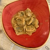 Pansoti (a regional specialty similar to ravioli) with walnuts sauce  at Lo Spuntino in Camogli